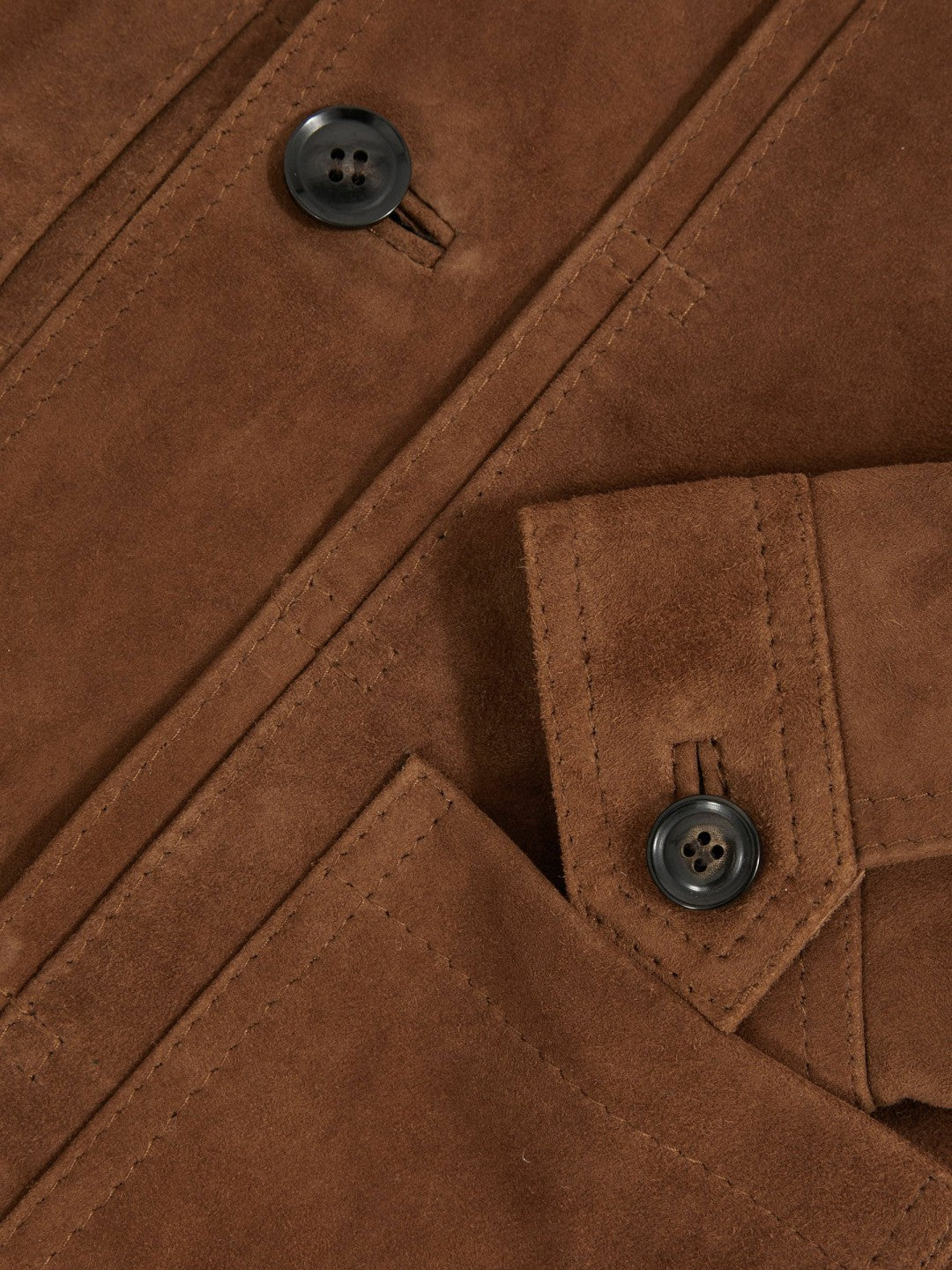 Reiss 3-9 yrs Suede Worker Jacket in Tobacco Brown