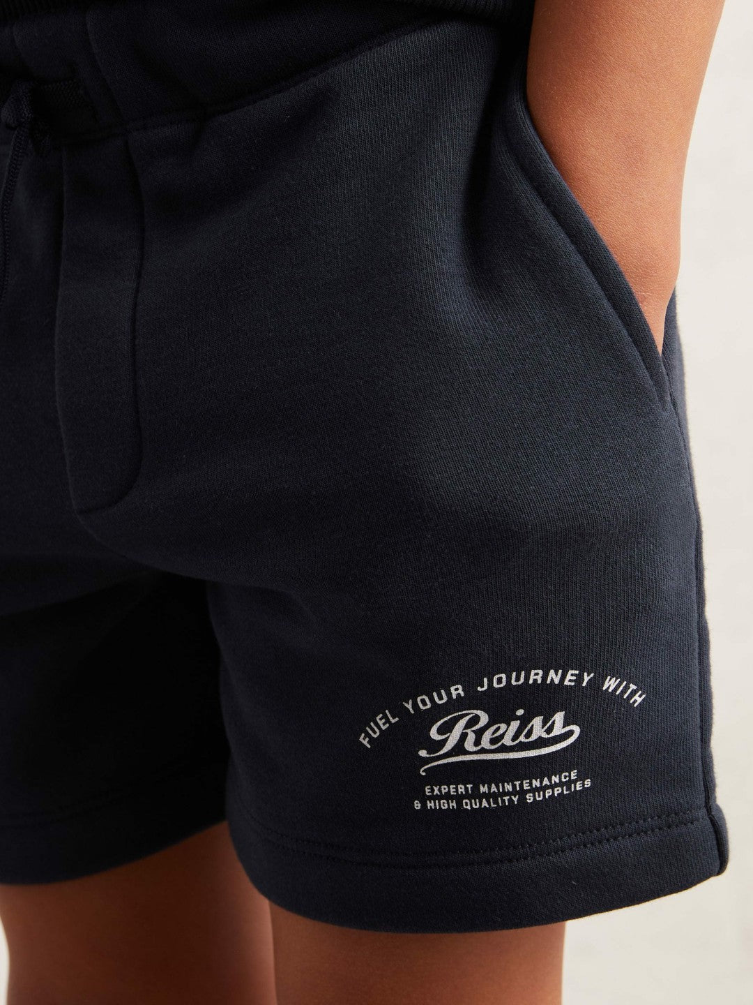 Reiss 9-13 yrs Cotton Blend Motor Cars Sweat Shorts in Washed Blue
