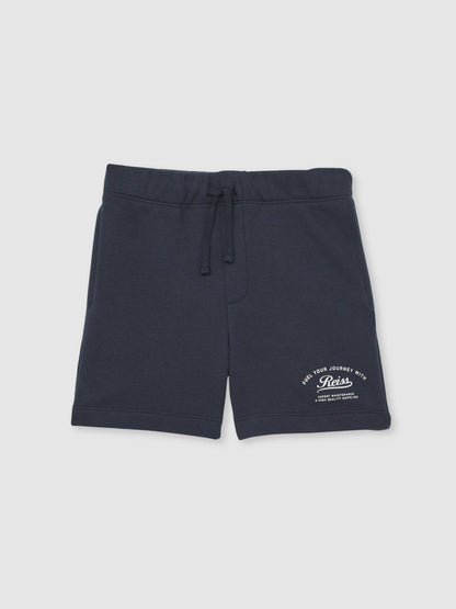 Reiss 9-13 yrs Cotton Blend Motor Cars Sweat Shorts in Washed Blue