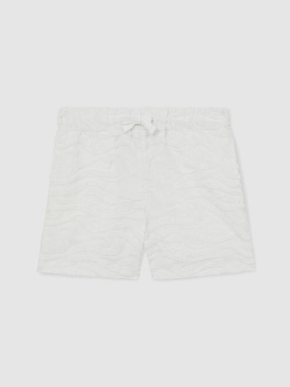 Reiss 9-13 yrs SmileyWorld Wave Texture Shorts in White