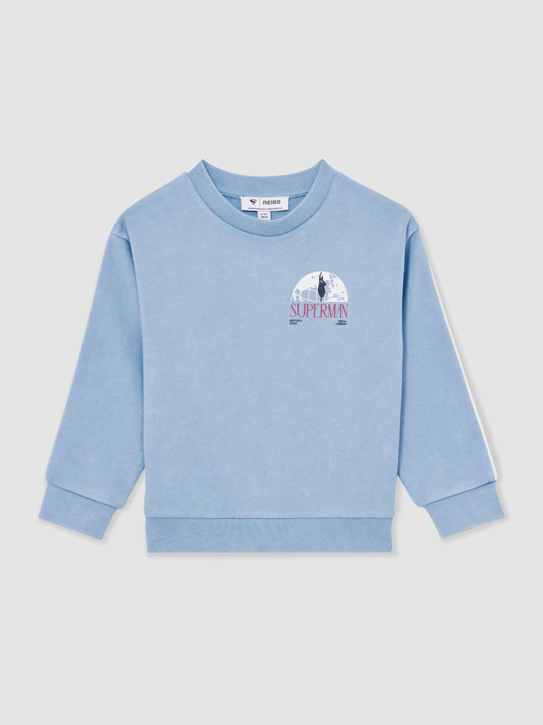 Reiss Deal - 3-9 yrs Superman Logo Print Sweatshirt in Light Blue