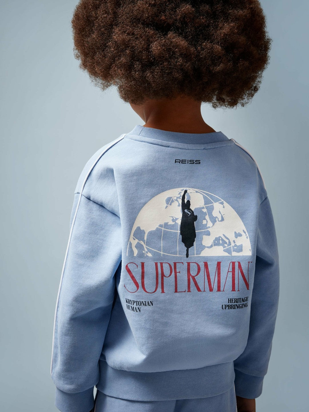 Reiss Deal - 3-9 yrs Superman Logo Print Sweatshirt in Light Blue