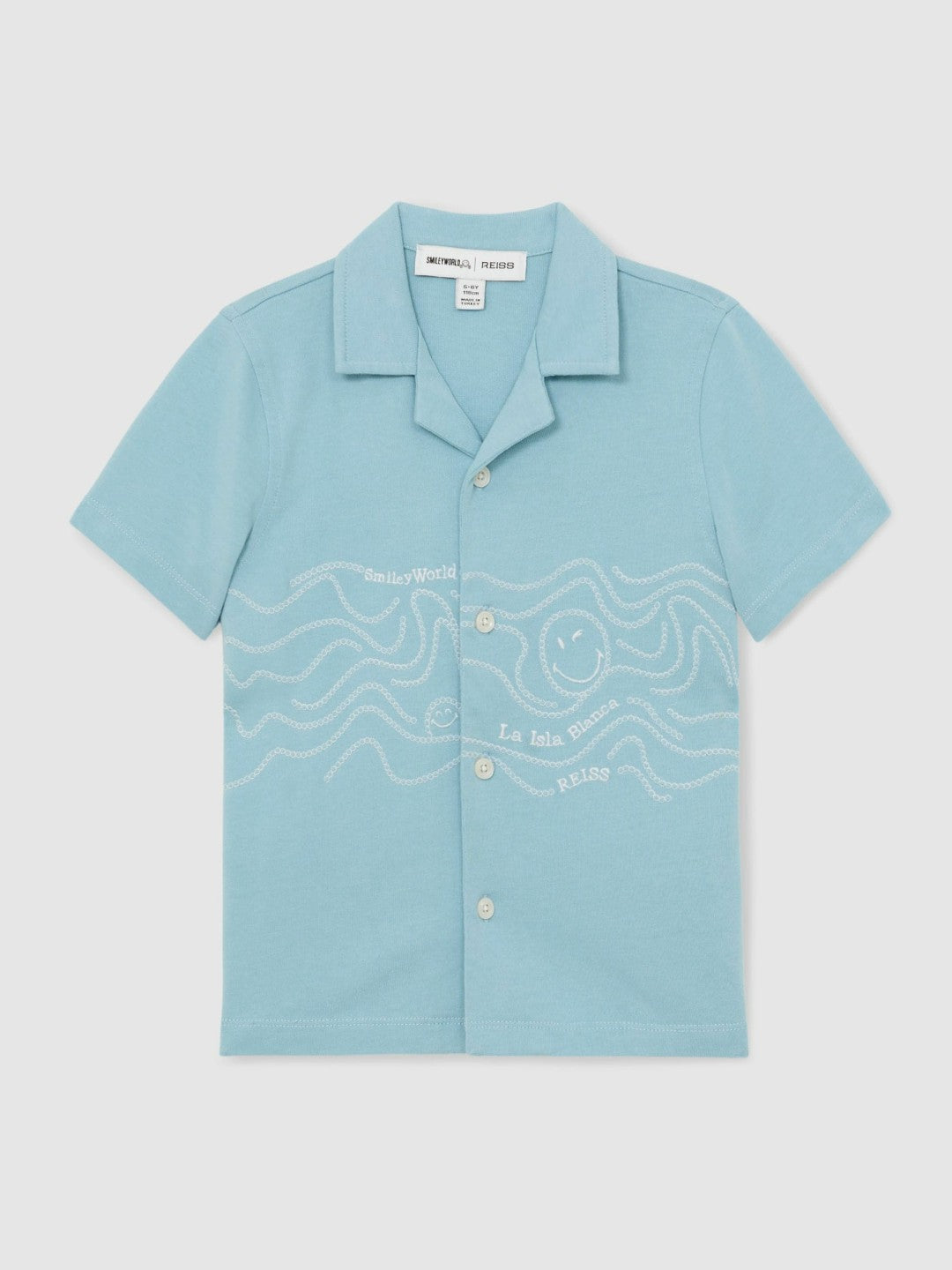 Reiss Value - 3-9 yrs SmileyWorld Embroidered Shirt in Sky Blue