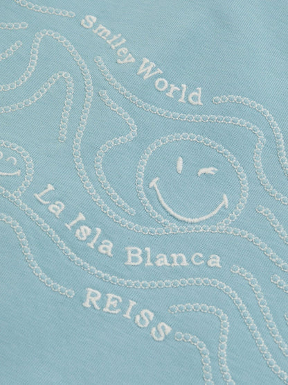 Reiss Value - 3-9 yrs SmileyWorld Embroidered Shirt in Sky Blue