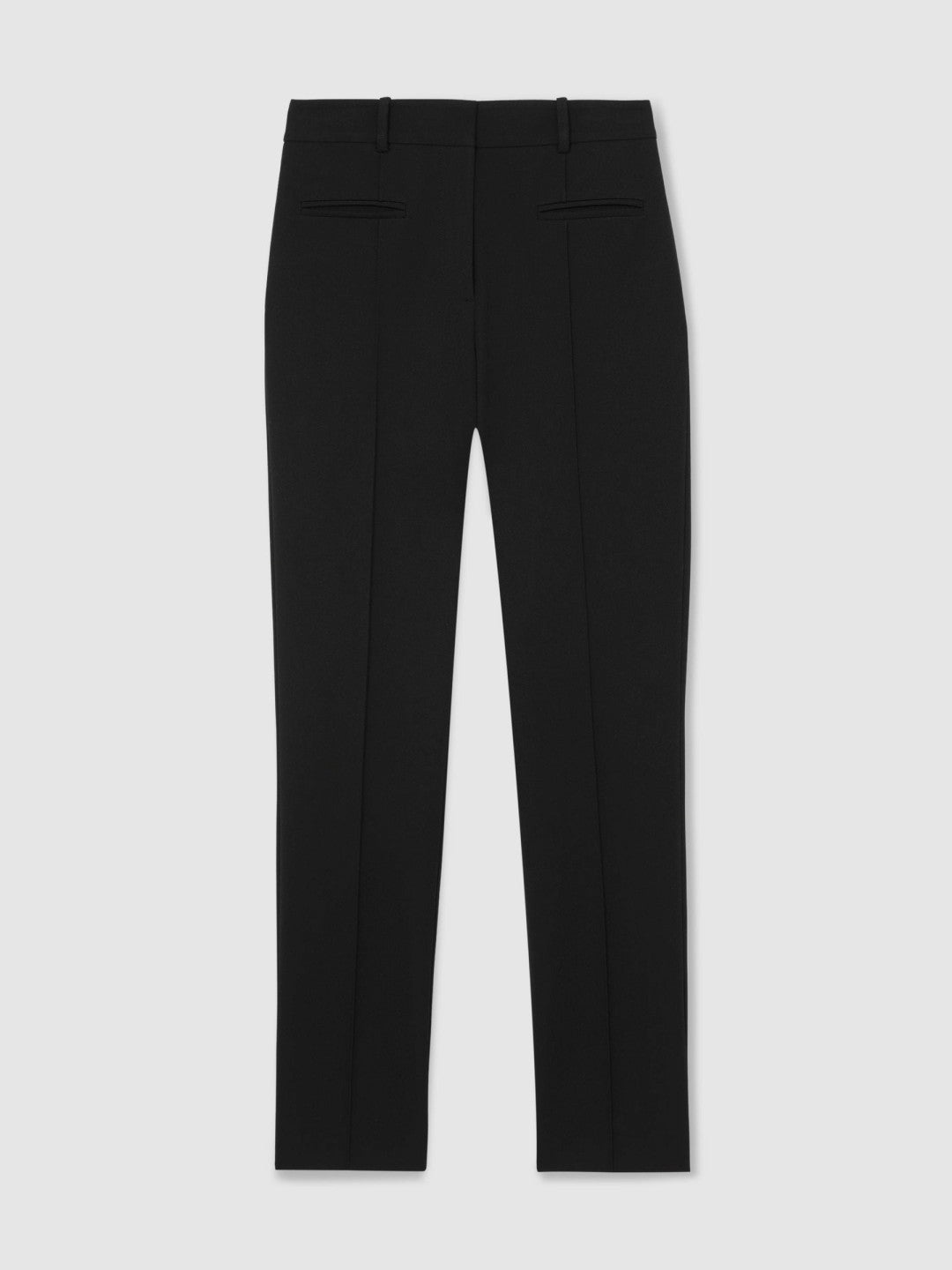 Reiss Petite Pintuck Tapered Trousers in Black