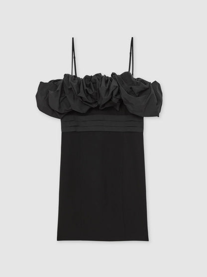 Reiss Sculptural Strapless Mini Dress in Black