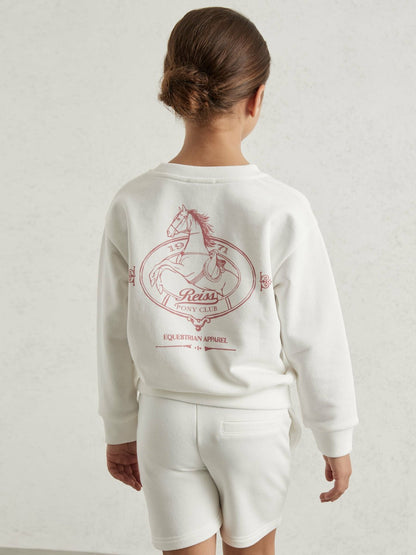 Reiss Value - Pony Club Sweatshirt and Shorts Set in Ecru