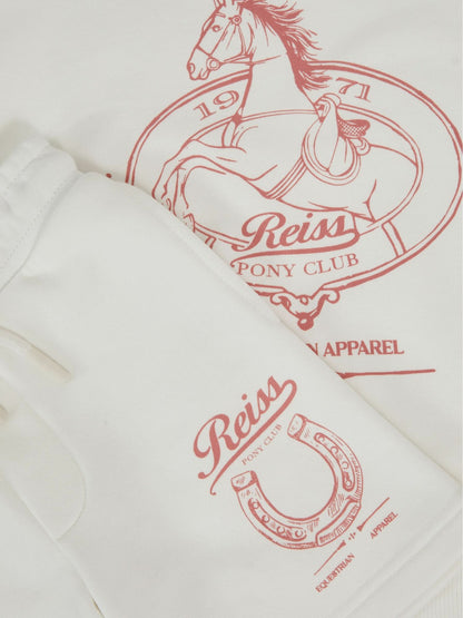 Reiss Value - Pony Club Sweatshirt and Shorts Set in Ecru