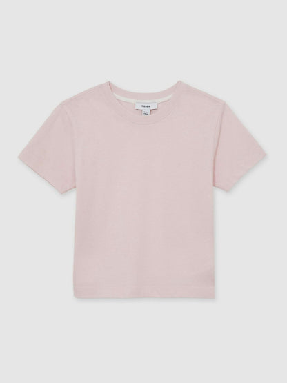 Reiss Affordable - 13-14 yrs Cotton Crew Neck T-Shirt in Pink