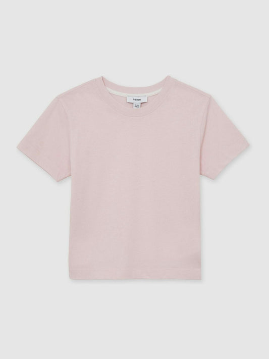 Reiss Affordable - 13-14 yrs Cotton Crew Neck T-Shirt in Pink