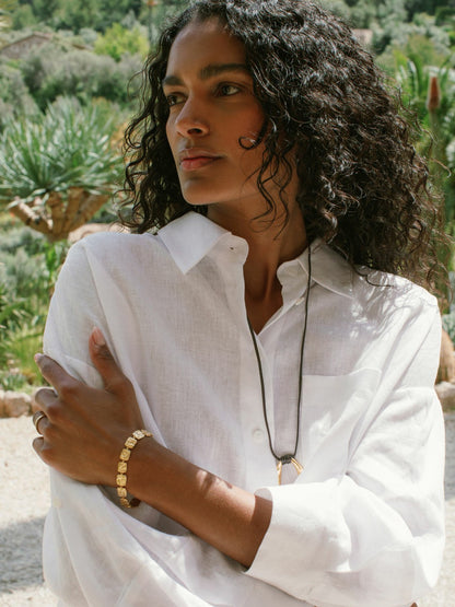 Reiss Value - Oversize Linen Cropped Shirt in White