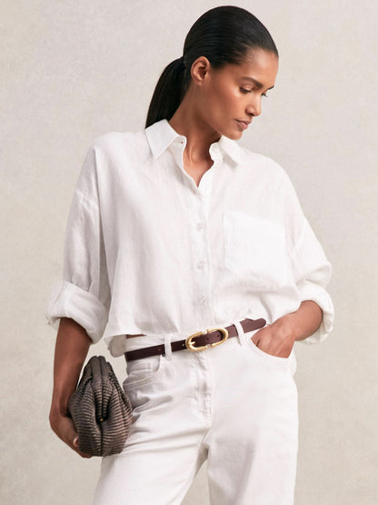 Reiss Value - Horseshoe Belt in Burgundy