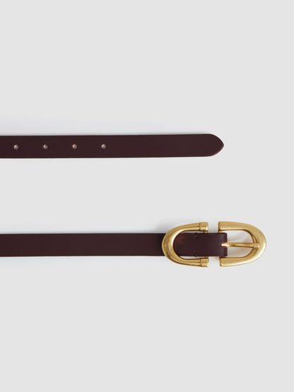 Reiss Value - Horseshoe Belt in Burgundy