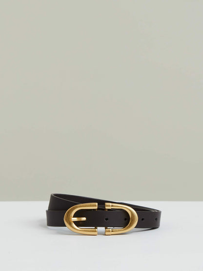 Reiss Deal - Horseshoe Belt in Chocolate