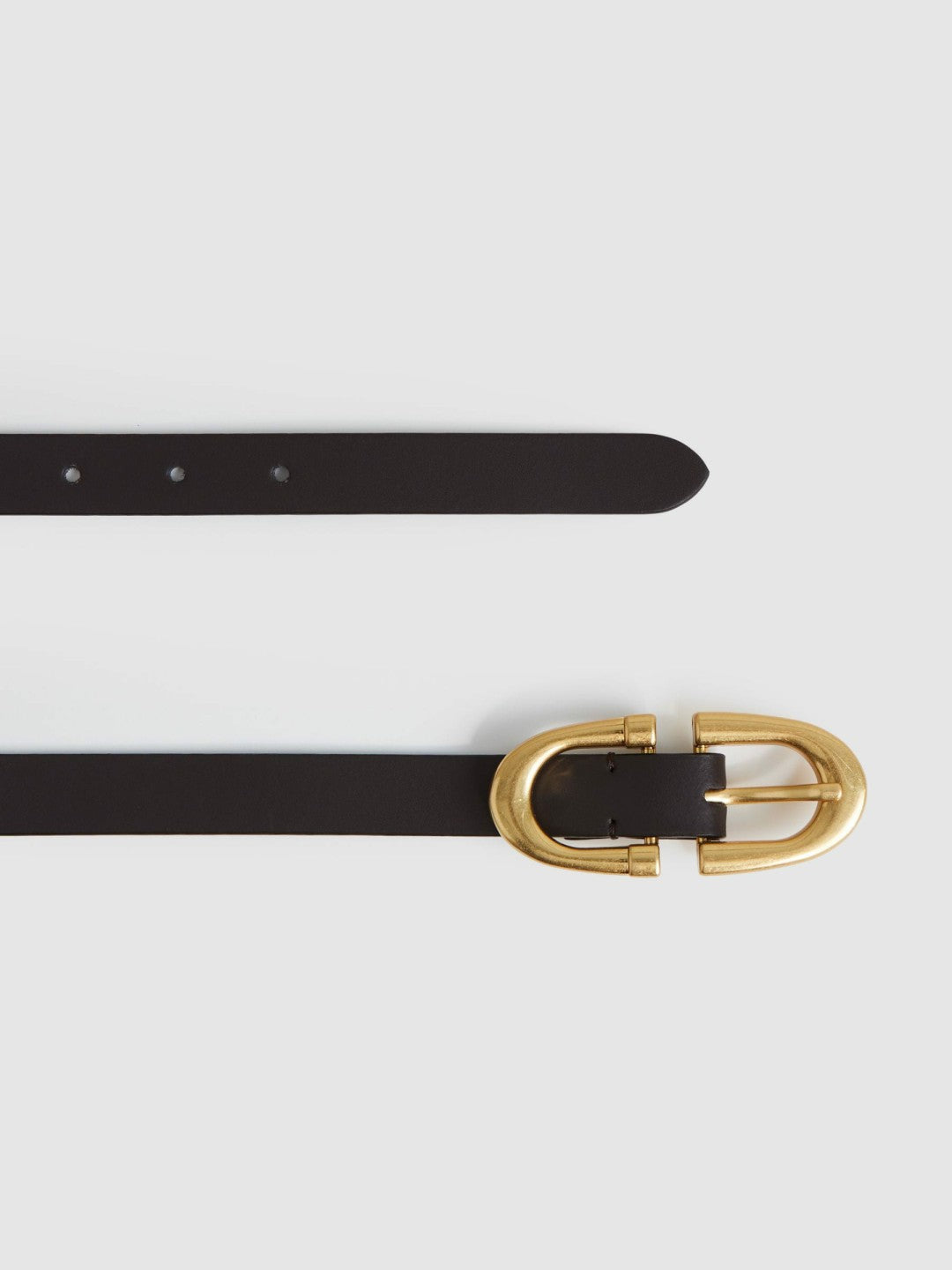 Reiss Deal - Horseshoe Belt in Chocolate