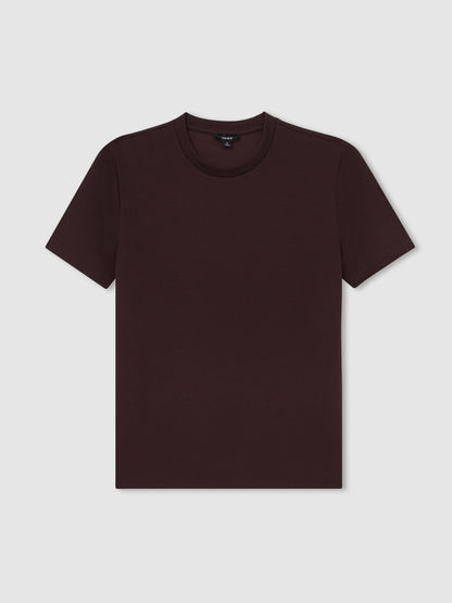 Reiss Interlock Jersey Crew Neck T-Shirt in Cherry Red