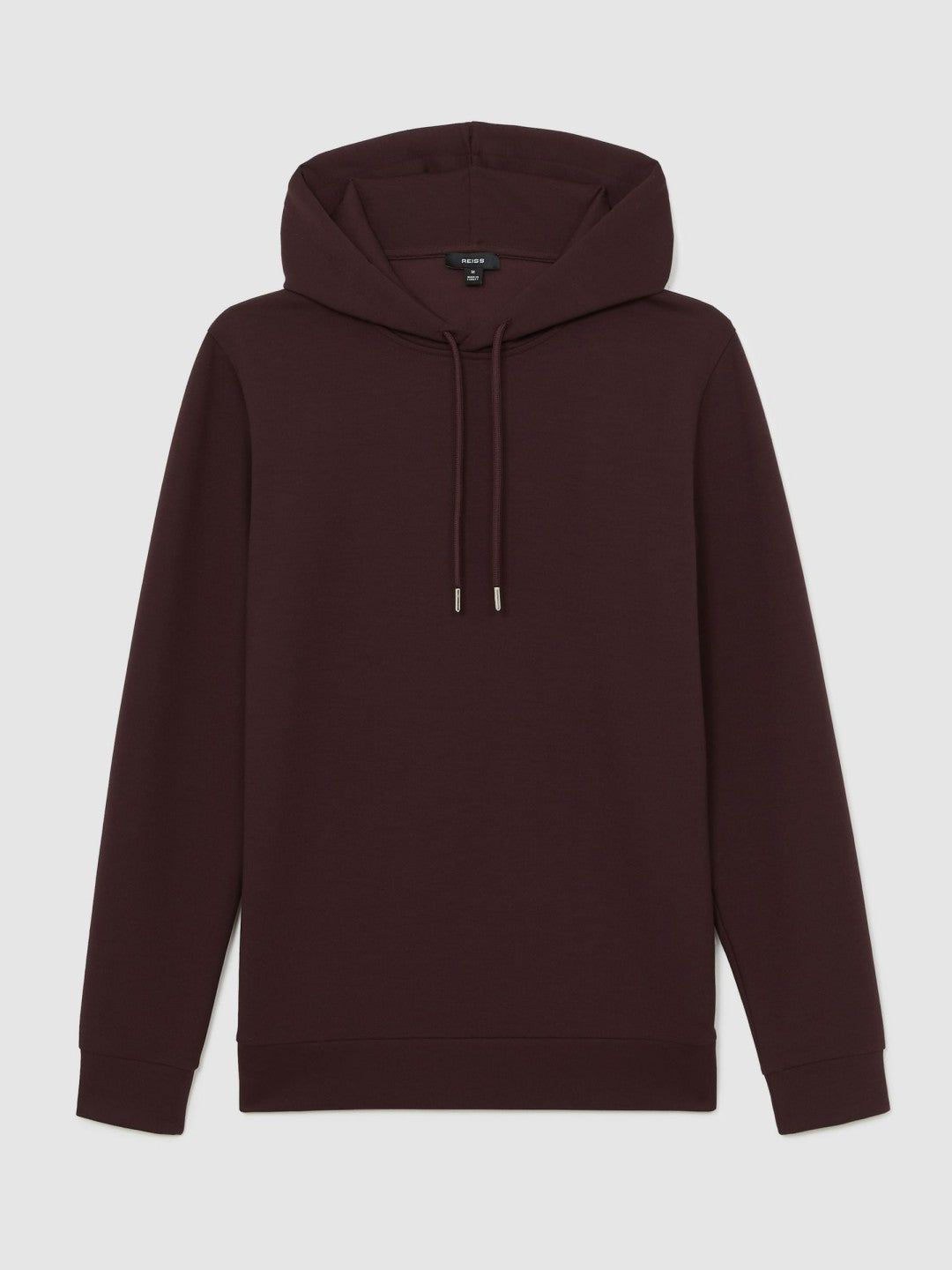 Reiss Popular Choice - Interlock Jersey Drawstring Hoodie in Cherry Red