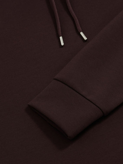 Reiss Popular Choice - Interlock Jersey Drawstring Hoodie in Cherry Red