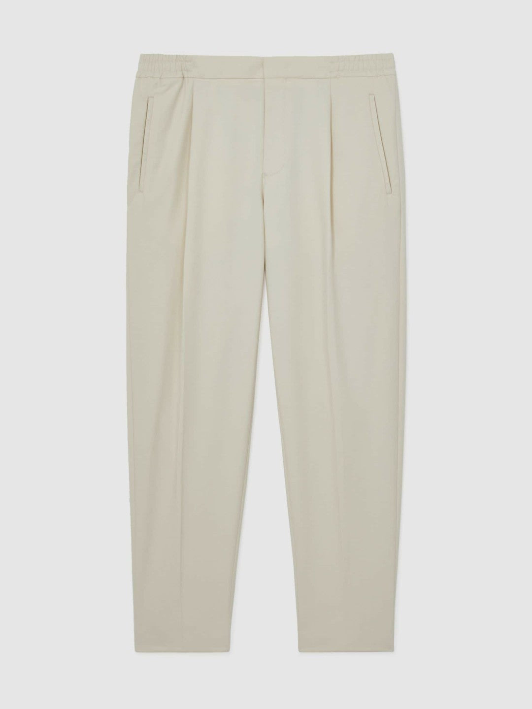 Reiss Sale - Tapered Drawstring Tailored Trousers in Ecru