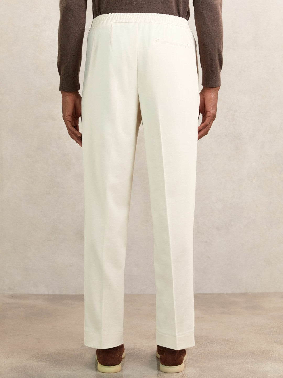 Reiss Sale - Tapered Drawstring Tailored Trousers in Ecru