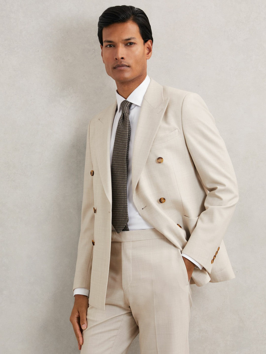 Reiss Deal - Suit Jacket in Stone