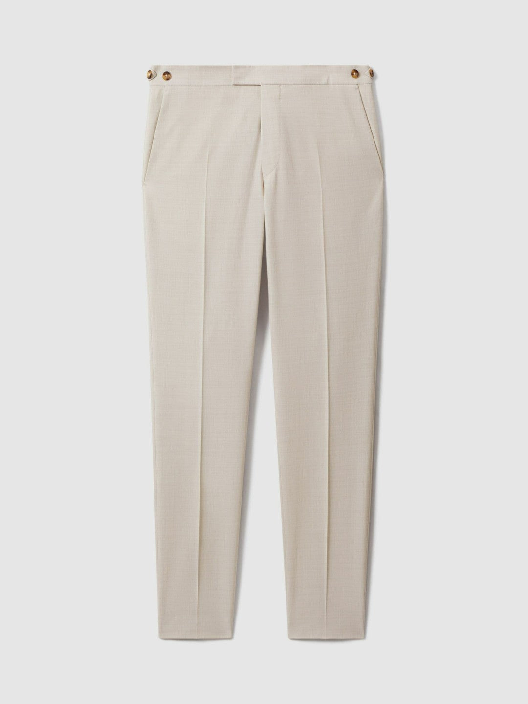 Reiss Deal - Slim-Fit Textured Suit Trousers With Wool in Stone