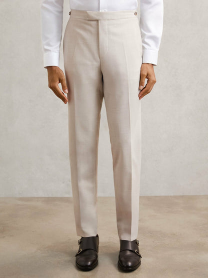 Reiss Deal - Slim-Fit Textured Suit Trousers With Wool in Stone