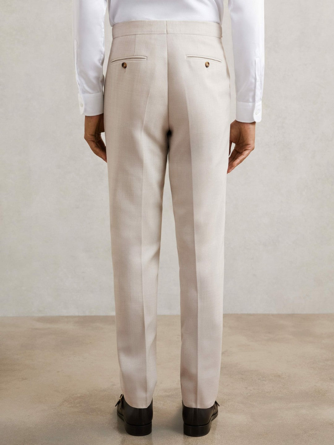 Reiss Deal - Slim-Fit Textured Suit Trousers With Wool in Stone