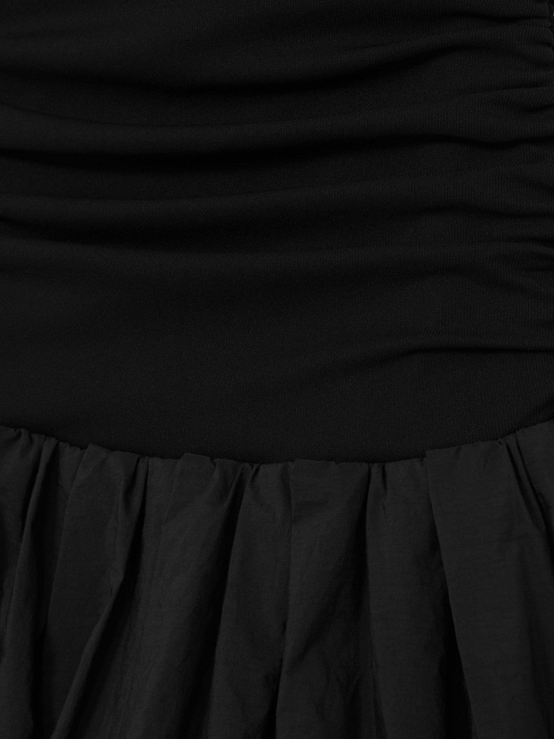 Reiss Off-Shoulder Puffball Mini Dress in Black