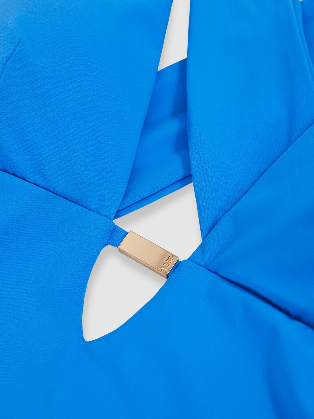 Reiss Plunge Halterneck Swimsuit in Cornflower Blue