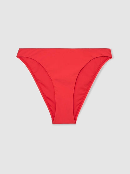 Reiss Offer - High Cut Bikini Bottoms in Coral Red