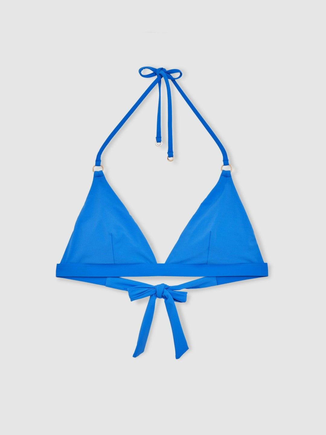 Reiss Triangle Halterneck Bikini Top in Cornflower Blue