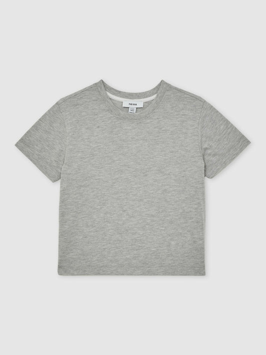 Reiss Savings - 13-14 yrs Cotton-Blend Crew-Neck T-Shirt in Grey Marl