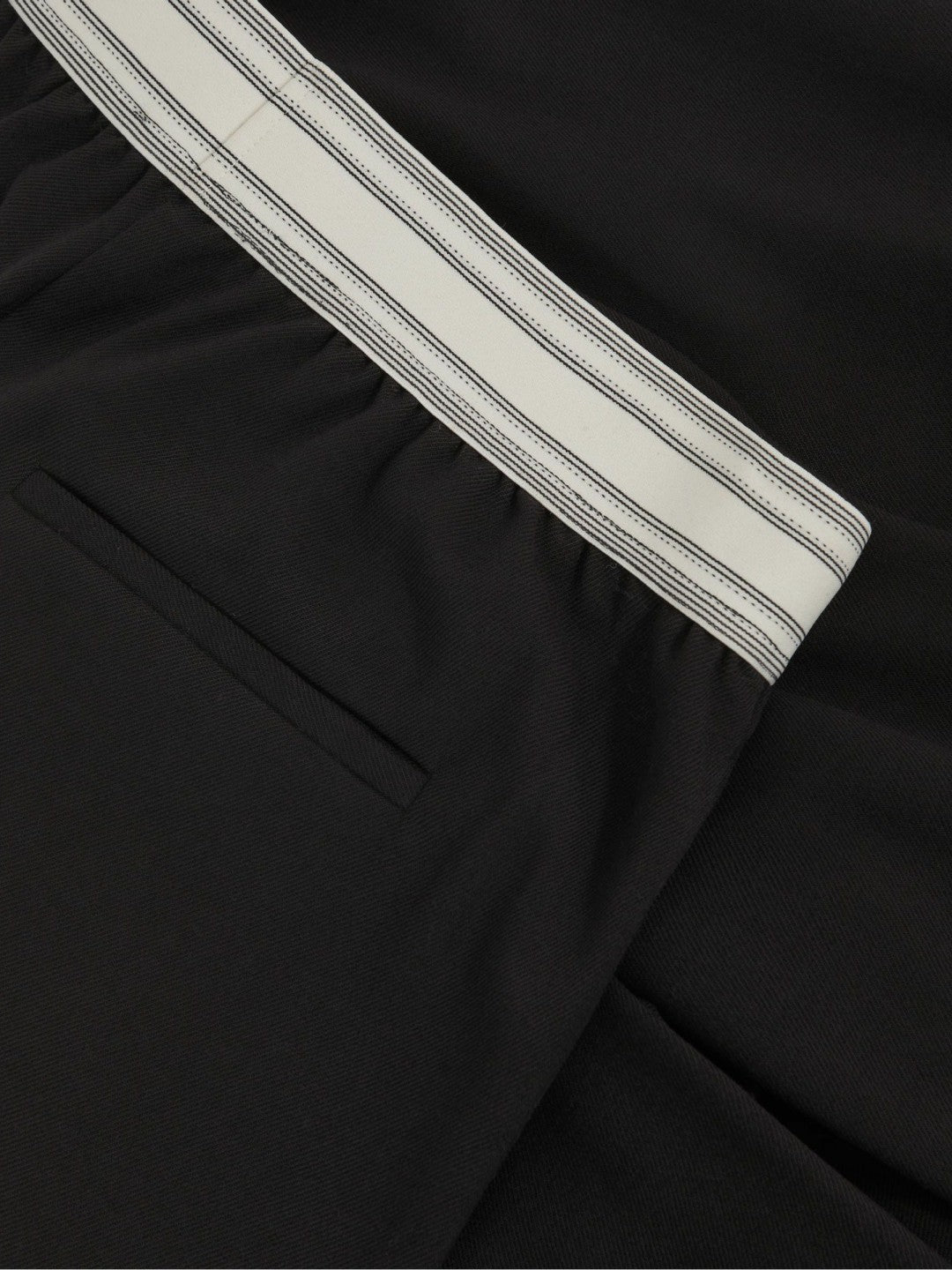 Reiss Featured - Petite Wide-Leg Contrast-Waistband Trousers in Black