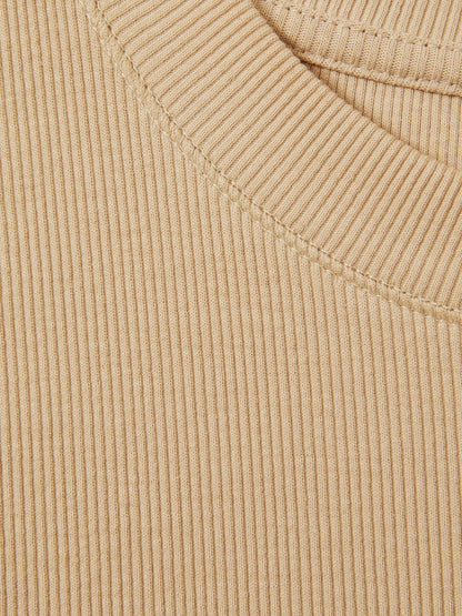 Reiss Affordable - Fine-Rib Ruched Vest Top in Camel