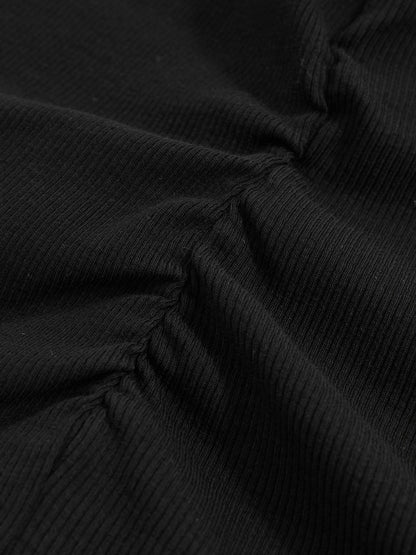 Reiss Value - Ribbed Ruched Waist Vest in Black