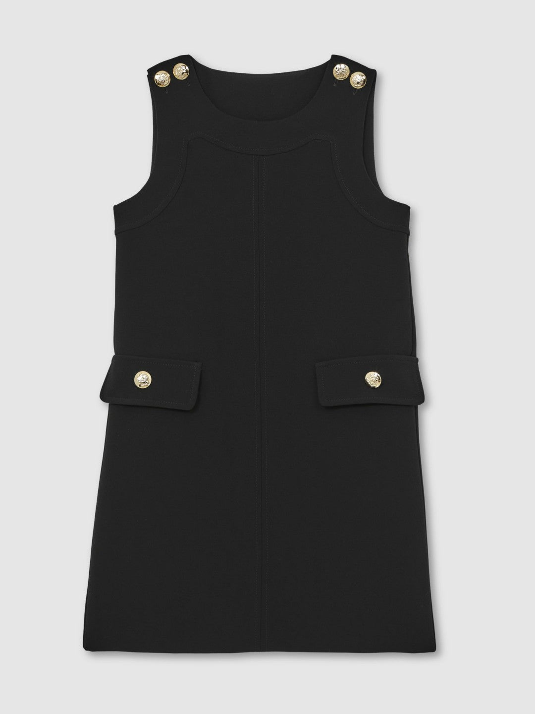 Reiss Best Seller - 3-9 yrs Button-Detail Sleeveless Shift Dress in Black