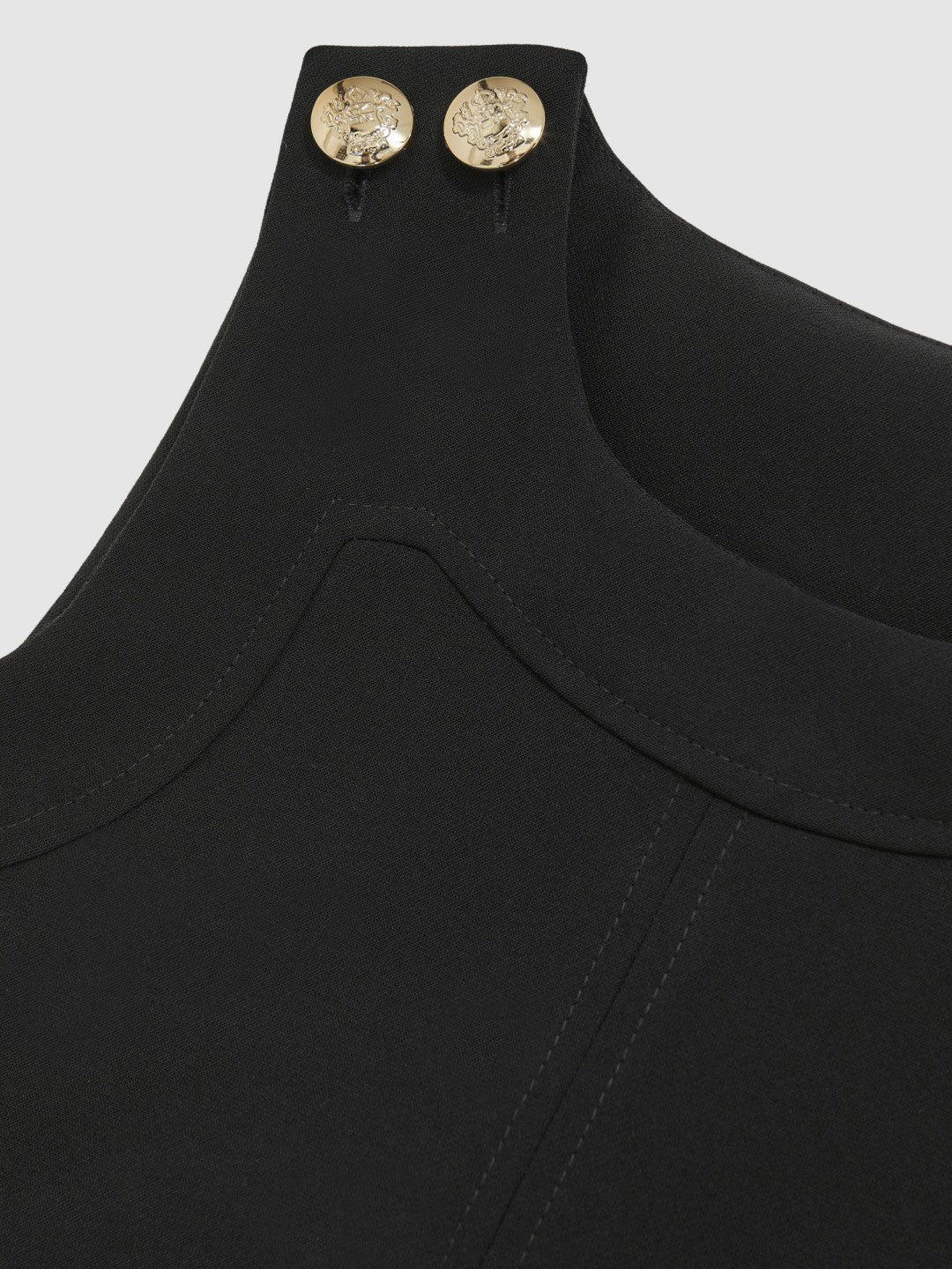 Reiss Best Seller - 3-9 yrs Button-Detail Sleeveless Shift Dress in Black