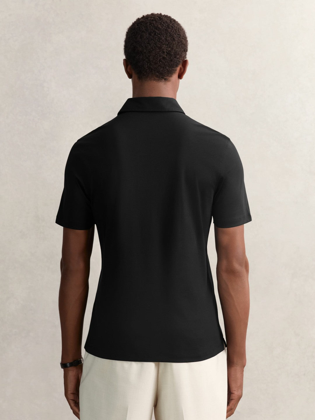 Reiss Offer - Cotton Short-Sleeve Polo Shirt in Black