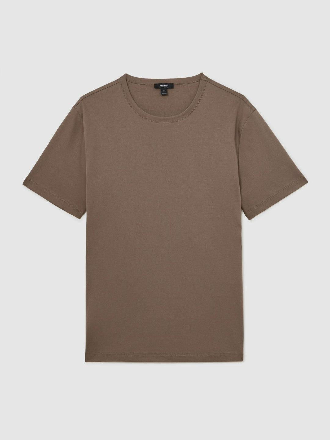 Reiss Affordable - Airwater-Cotton Crew-Neck T-Shirt in Taupe Brown