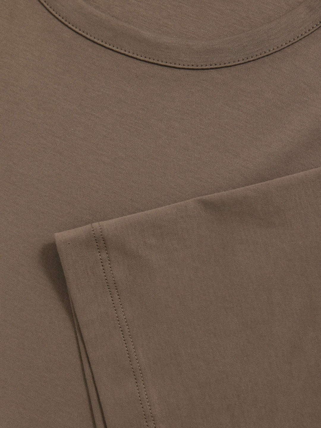 Reiss Affordable - Airwater-Cotton Crew-Neck T-Shirt in Taupe Brown
