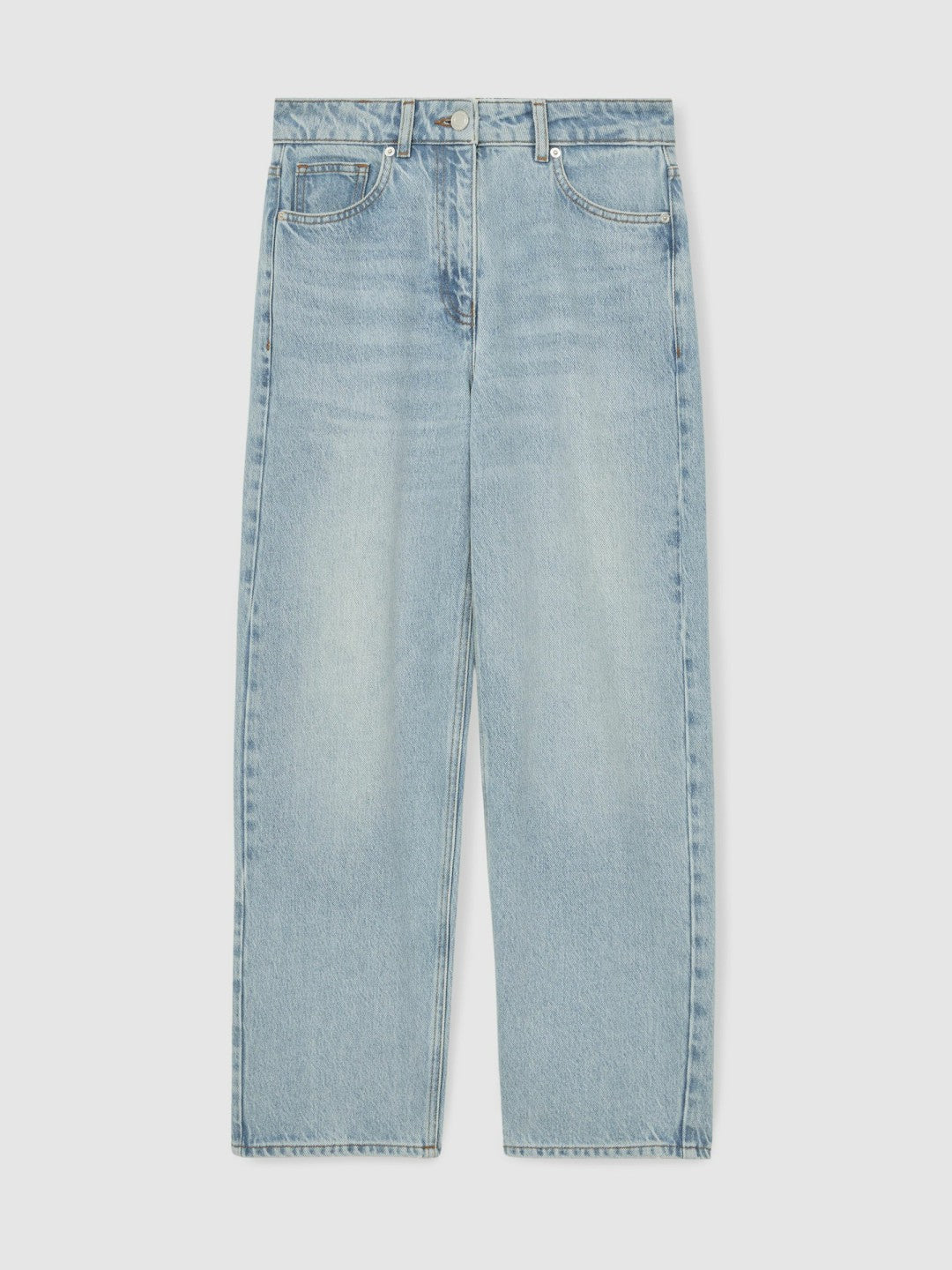 Reiss Deal - Petite Mid-Rise Straight-Leg Jeans in Pale Blue