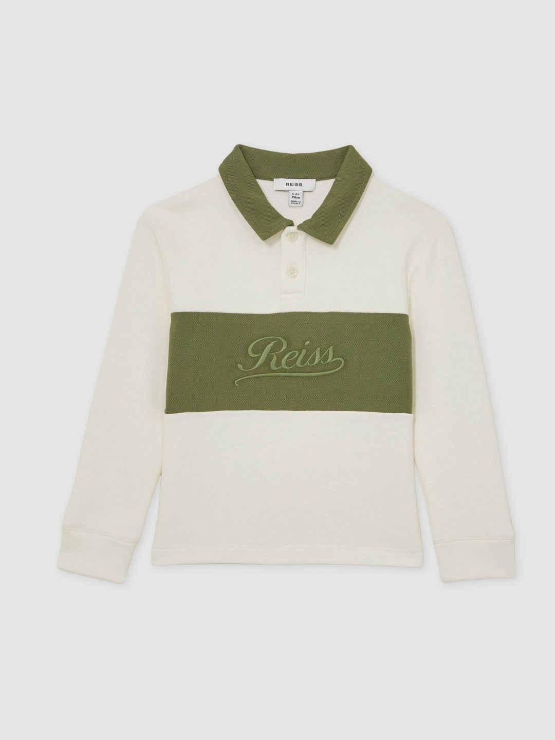 Reiss Best Seller - 9-13 yrs Cotton Logo-Embroidery Rugby Polo Shirt in Forset Green/White