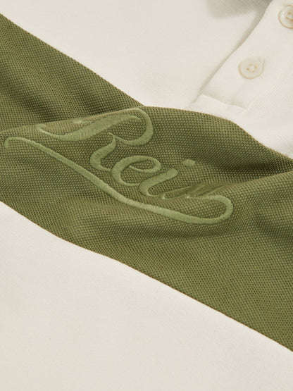 Reiss Best Seller - 13-14 yrs Cotton Logo-Embroidery Rugby Polo Shirt in Forset Green/White
