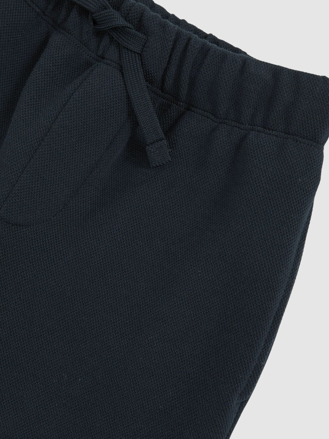 Reiss Featured - Cotton-Blend Textured Cuffed Joggers in Navy