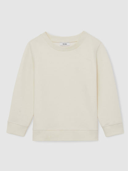 Reiss Savings - 9-13 yrs Cotton-Blend Textured Sweatshirt in Off White