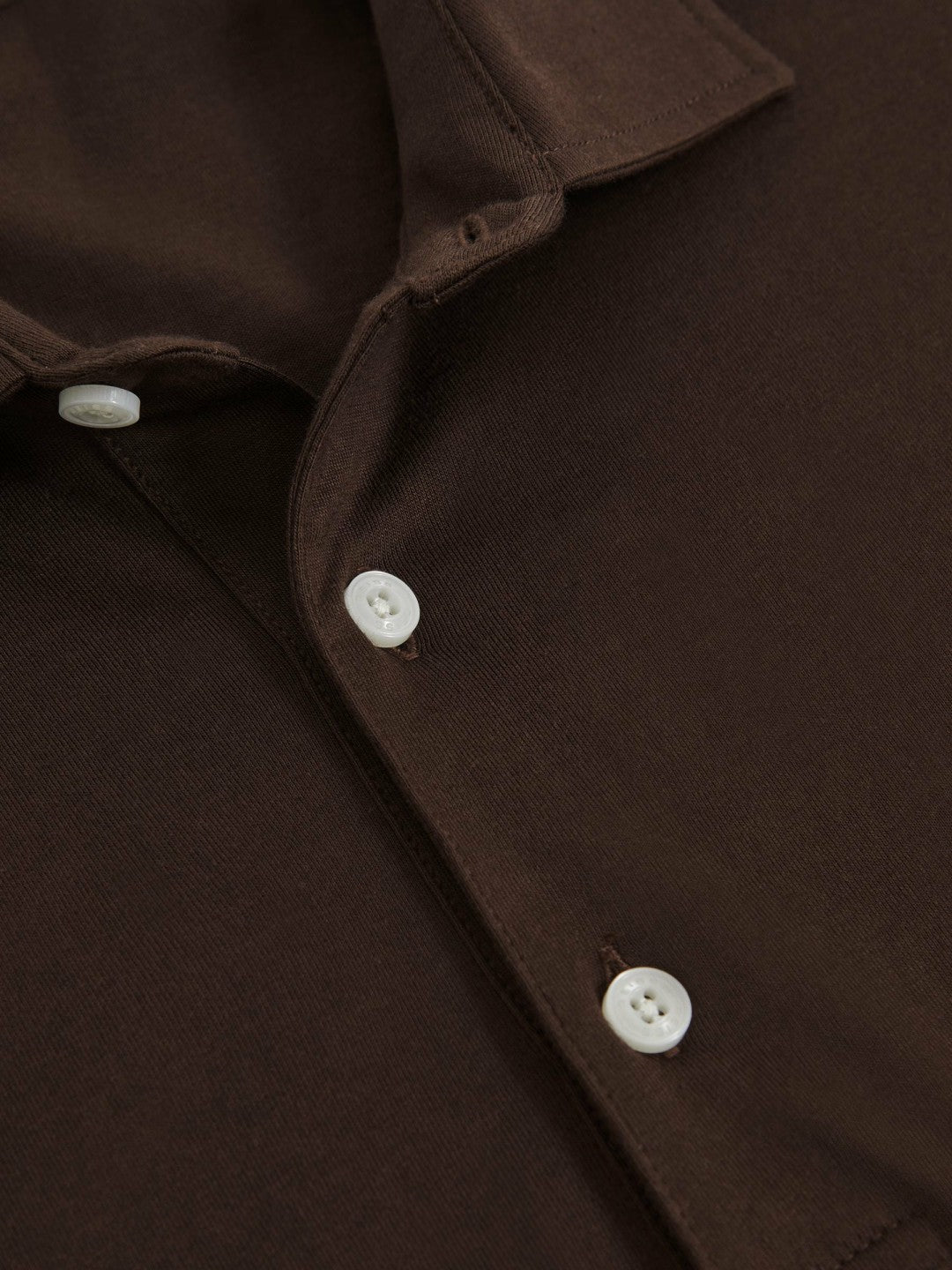 Reiss Featured - Cotton-Jersey Long Sleeve Polo Shirt in Brown