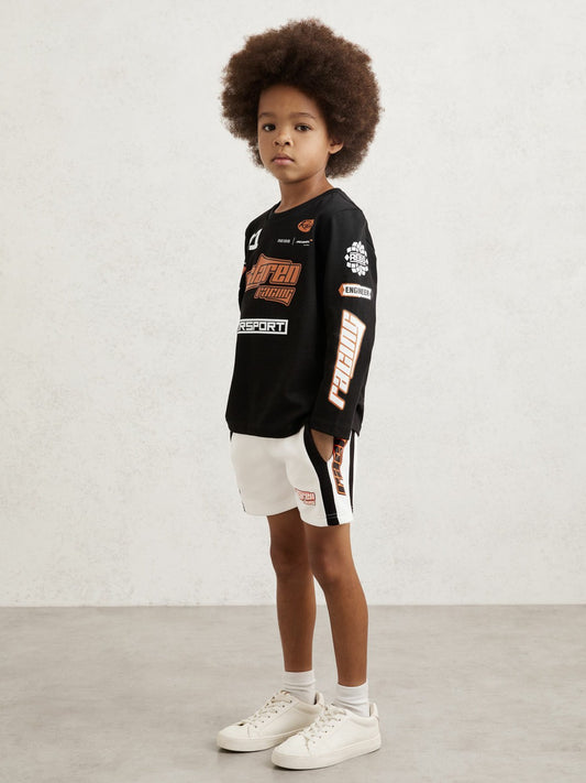 Reiss 3-9 yrs McLaren F1 Team Cotton Logo T-Shirt Unisex Fit in Black