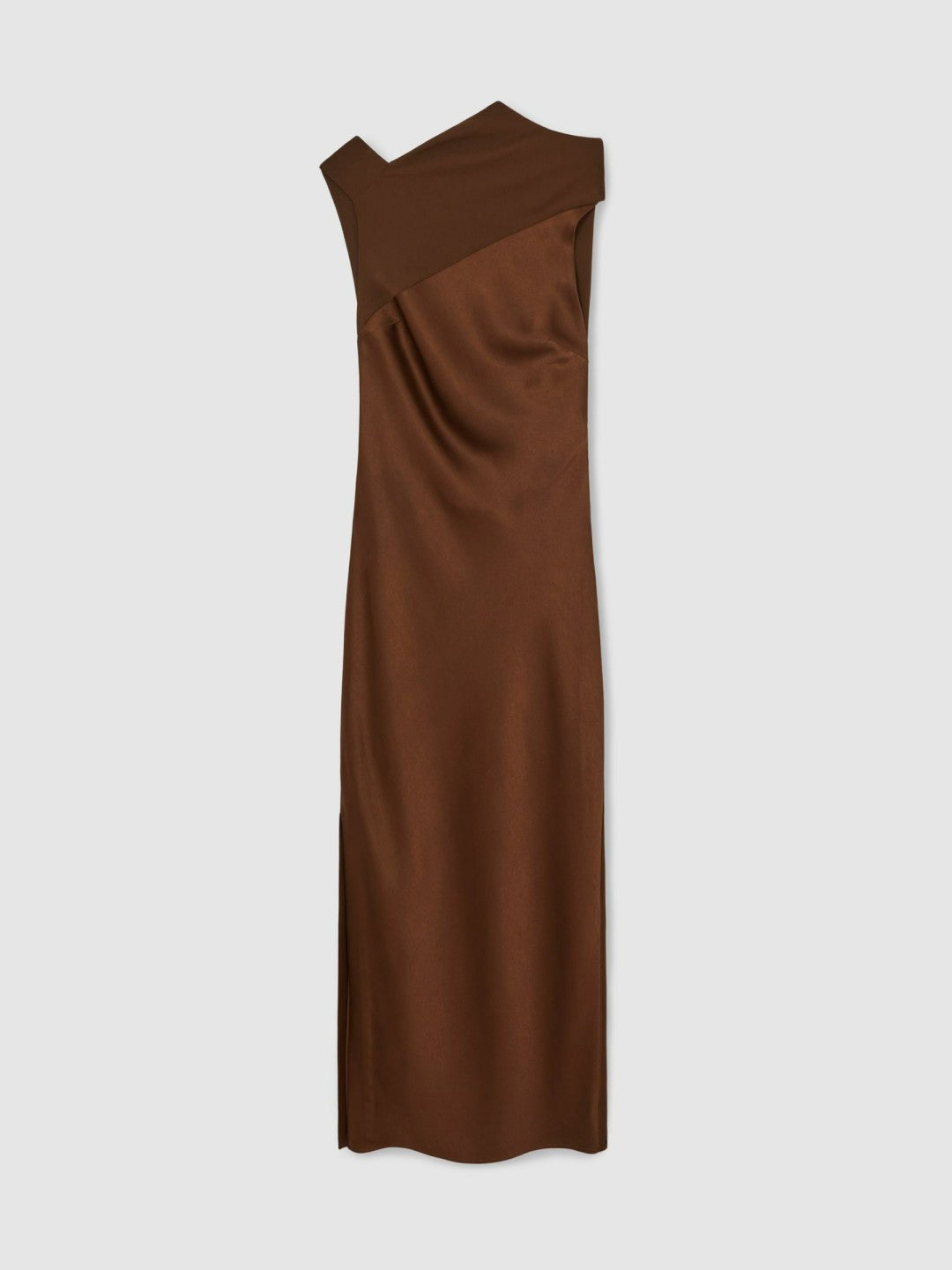 Reiss Back Detail Midi Dress in Bronze