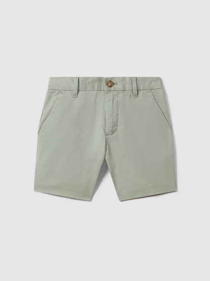 Reiss 3-9 yrs Cotton Chino Shorts with Stretch in Pistachio